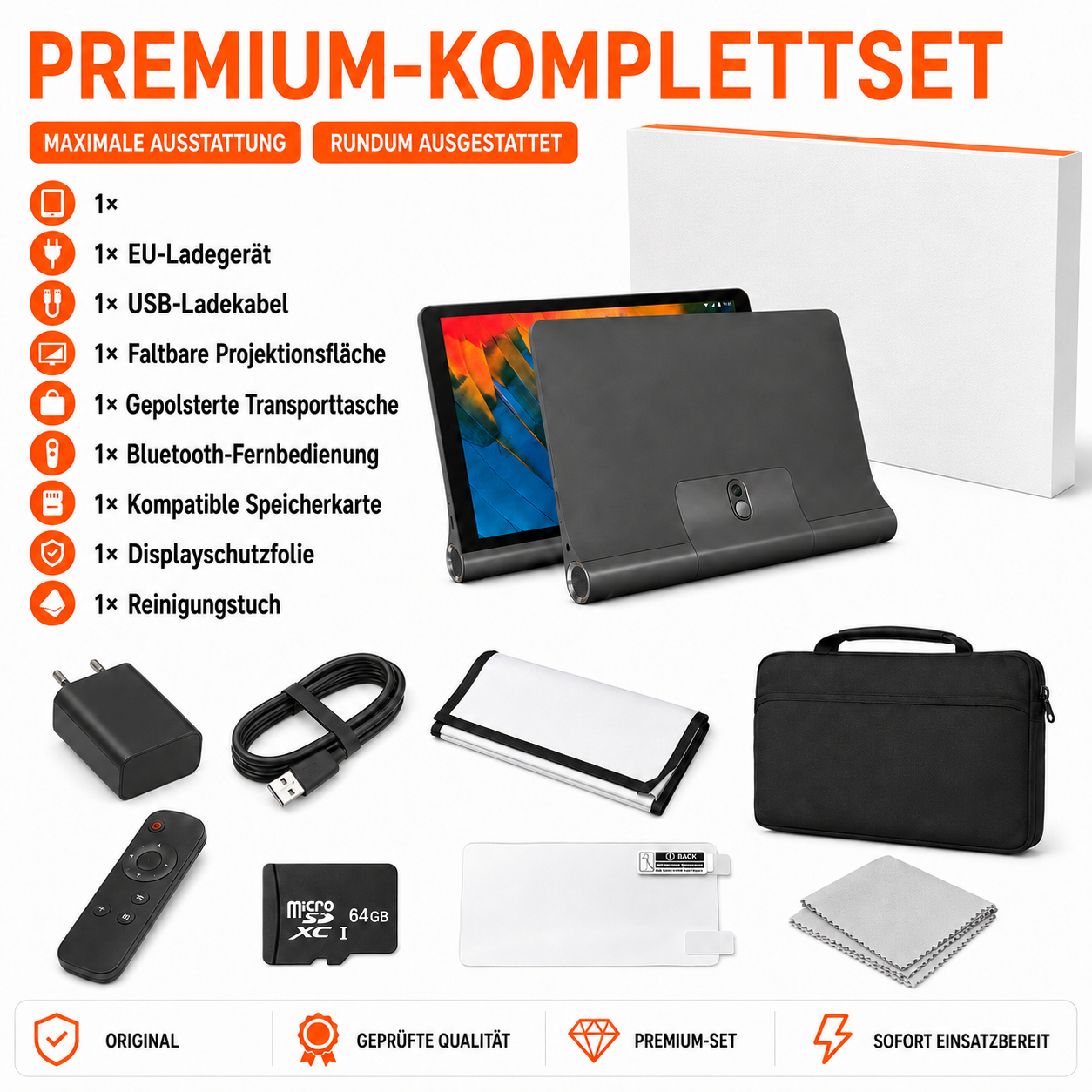 10,1″ Multimedia-Tablet mit Beamer
